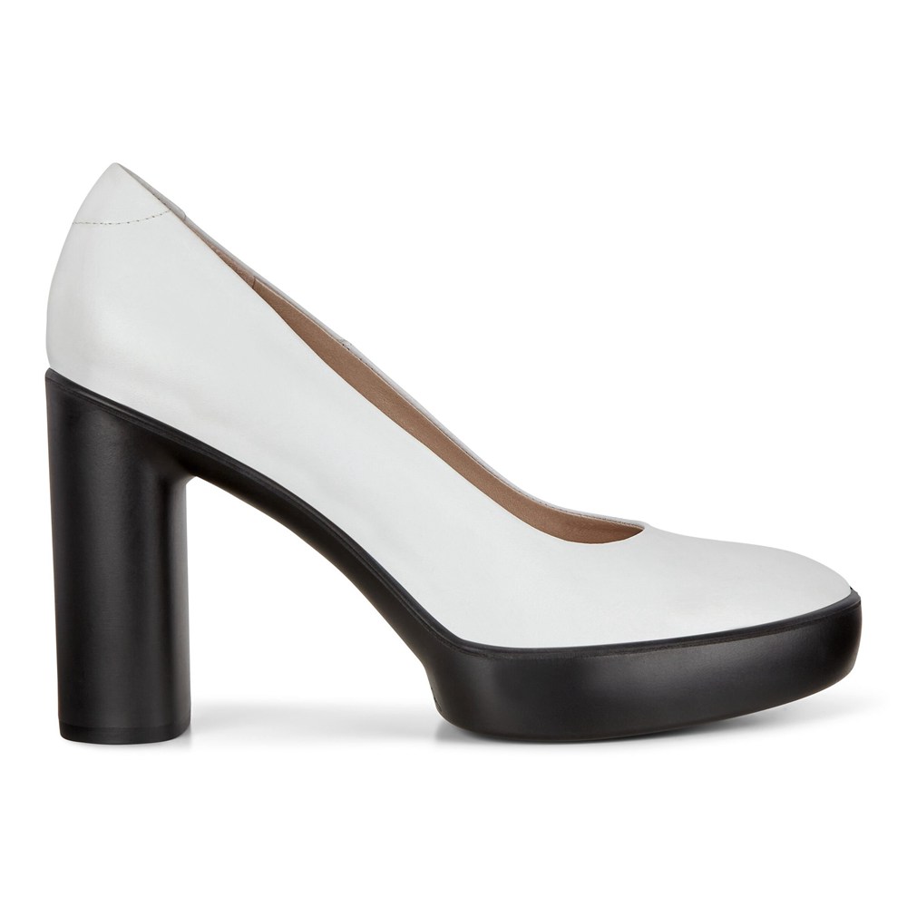 ECCO Womens Pumps White/Black - Shape Sculpted Motion 75S - UGH-458920